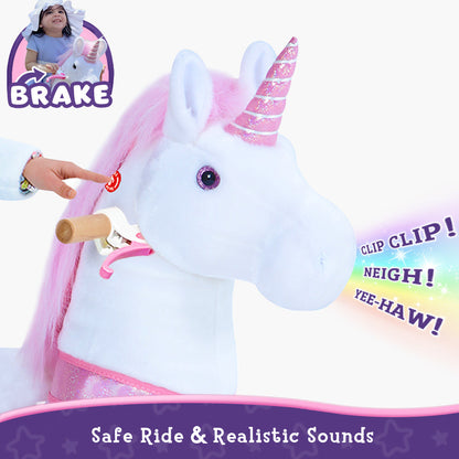PonyCycle® Ride on Unicorn Size 5 for Age 7+ Pink（EU in Stock）