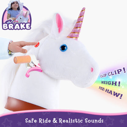 PonyCycle® Ride on Unicorn Size 5 for Age 7+ White（EU in Stock）