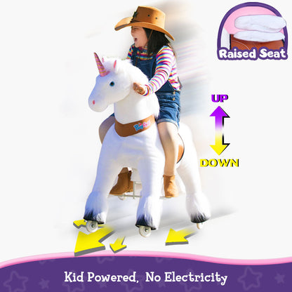 PonyCycle® Ride on Unicorn Size 5 for Age 7+ White（EU in Stock）