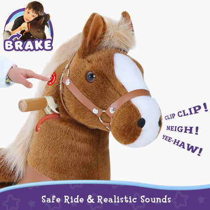 PonyCycle® Ride on Horse Size 5 for Age 7+ Brown（UK&EU in Stock）