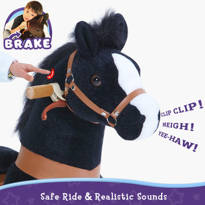 PonyCycle® Ride on Horse Size 5 for Age 7+ Black（UK&EU in Stock）