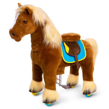 Model X® Horse Ride-on Toy for Age 4-7 Brown（EU in Stock）
