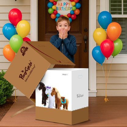 Model X® Horse Ride-on Toy for Age 4-7 Brown（EU in Stock）