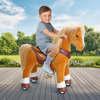 Model Y® Light Brown Horse Rideable Toy for Age 4-7（EU in Stock）