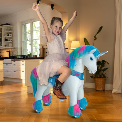 Model Y® Rainbow Unicorn Rideable Toy for Age 4-7（EU in Stock）