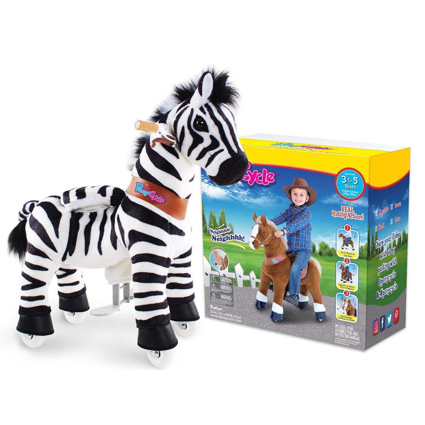PonyCycle® Ride-on Zebra Age 3-4（UK&EU in Stock）