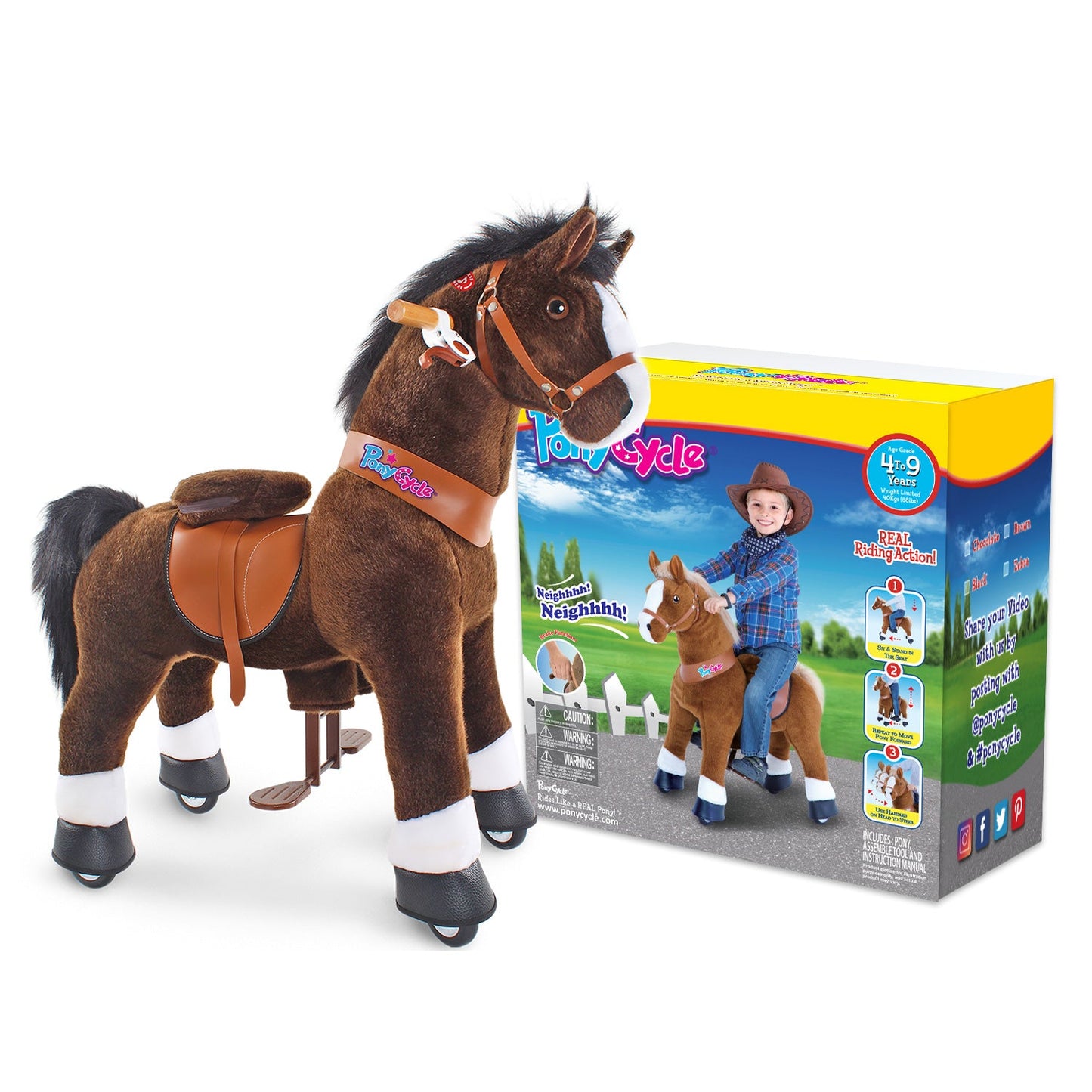 Riding horse toy Age 4-7 Chocolate（UK&EU in Stock）