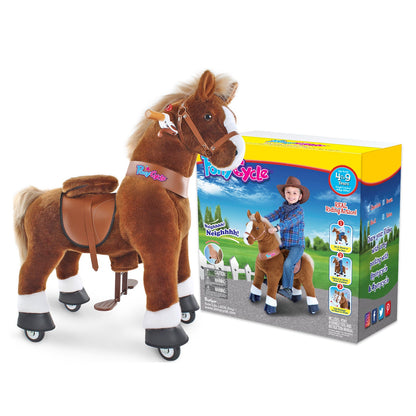 Ride-on pony toy Age 4-7 Brown（UK&EU in Stock）