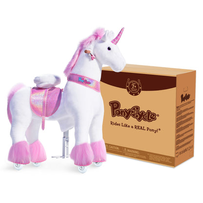 PonyCycle® Ride on Unicorn Size 5 for Age 7+ Pink（EU in Stock）