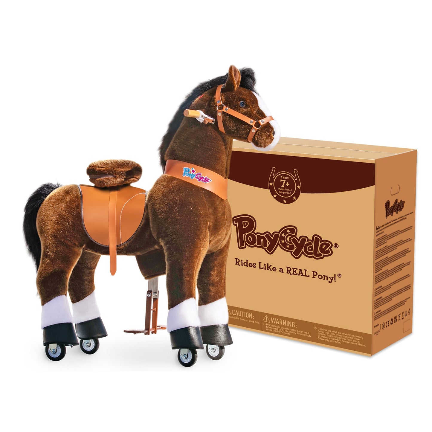 PonyCycle® Ride on Horse Size 5 for Age 7+ Chocolate（UK&EU in Stock）