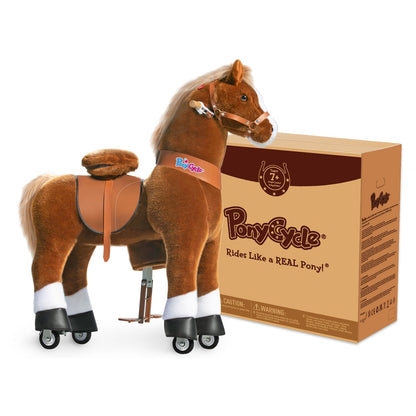 PonyCycle® Ride on Horse Size 5 for Age 7+ Brown（UK&EU in Stock）