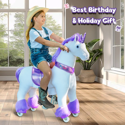 PonyCycle® Ride on Unicorn Size 5 for Age 7+ Purple（UK&EU in Stock）