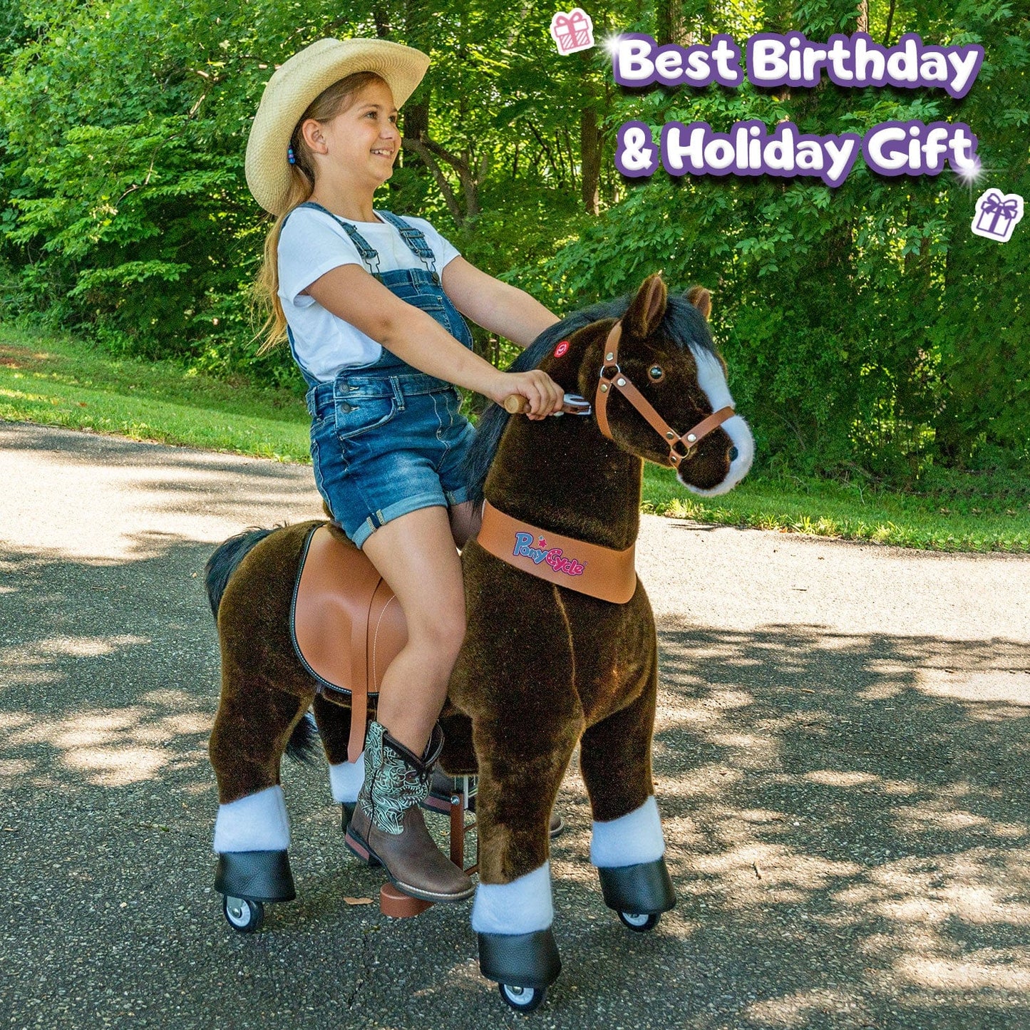 PonyCycle® Ride on Horse Size 5 for Age 7+ Chocolate（UK&EU in Stock）