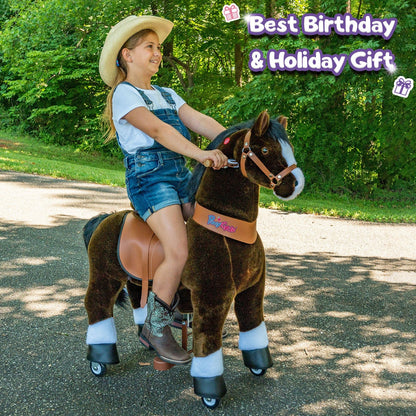 PonyCycle® Ride on Horse Size 5 for Age 7+ Chocolate（UK&EU in Stock）